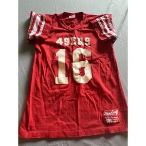 Vintage San Francisco 49ers Rawlings Youth Jersey Joe Montana #16 Made In USA LG